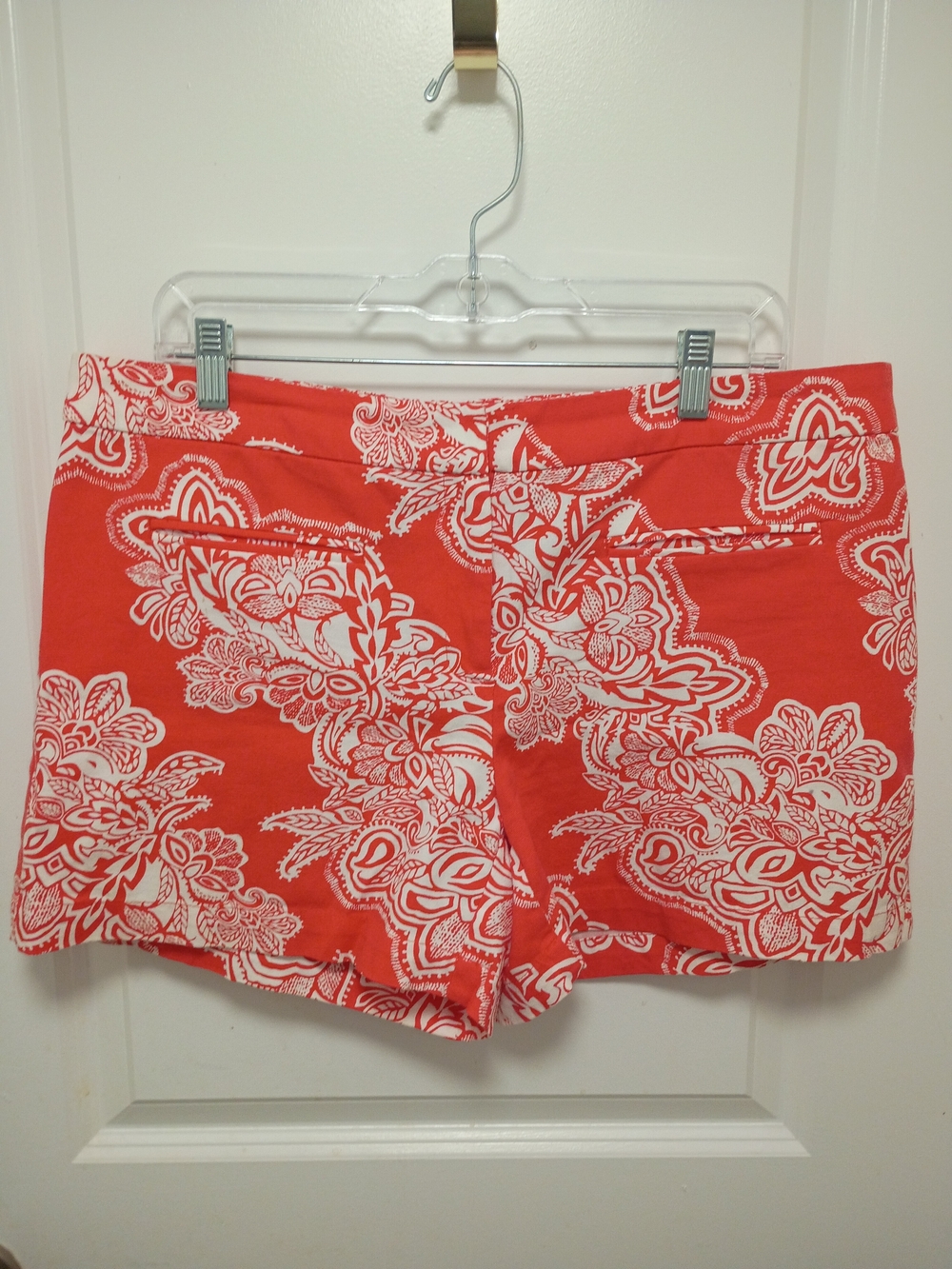 Kenar Orange and White Floral Print Shorts